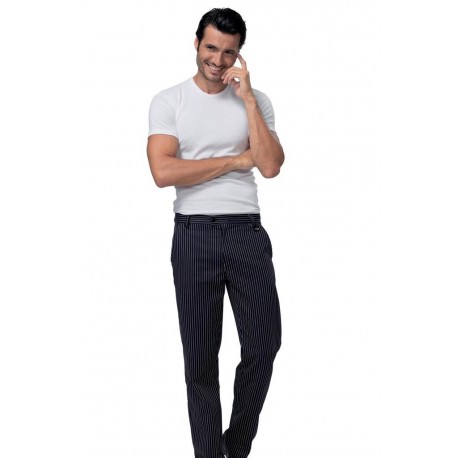 PANTALONE Denzel nero a righe SIGGI - www.dalavoro.it